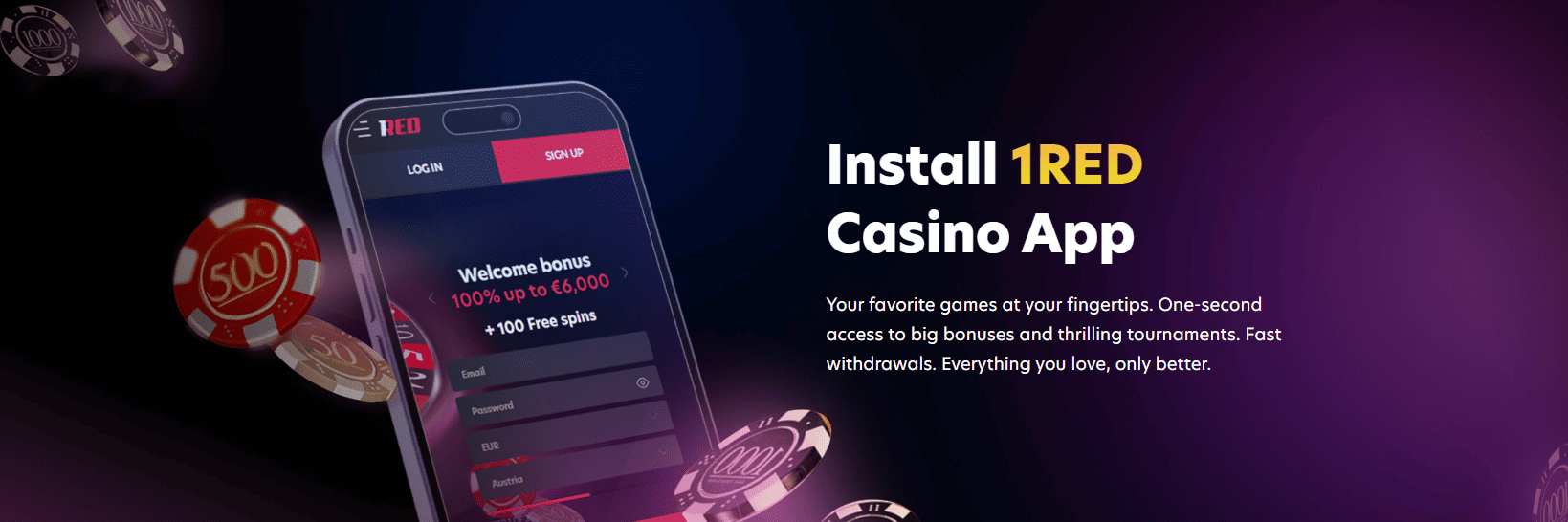 OneRed Casinos hero banner